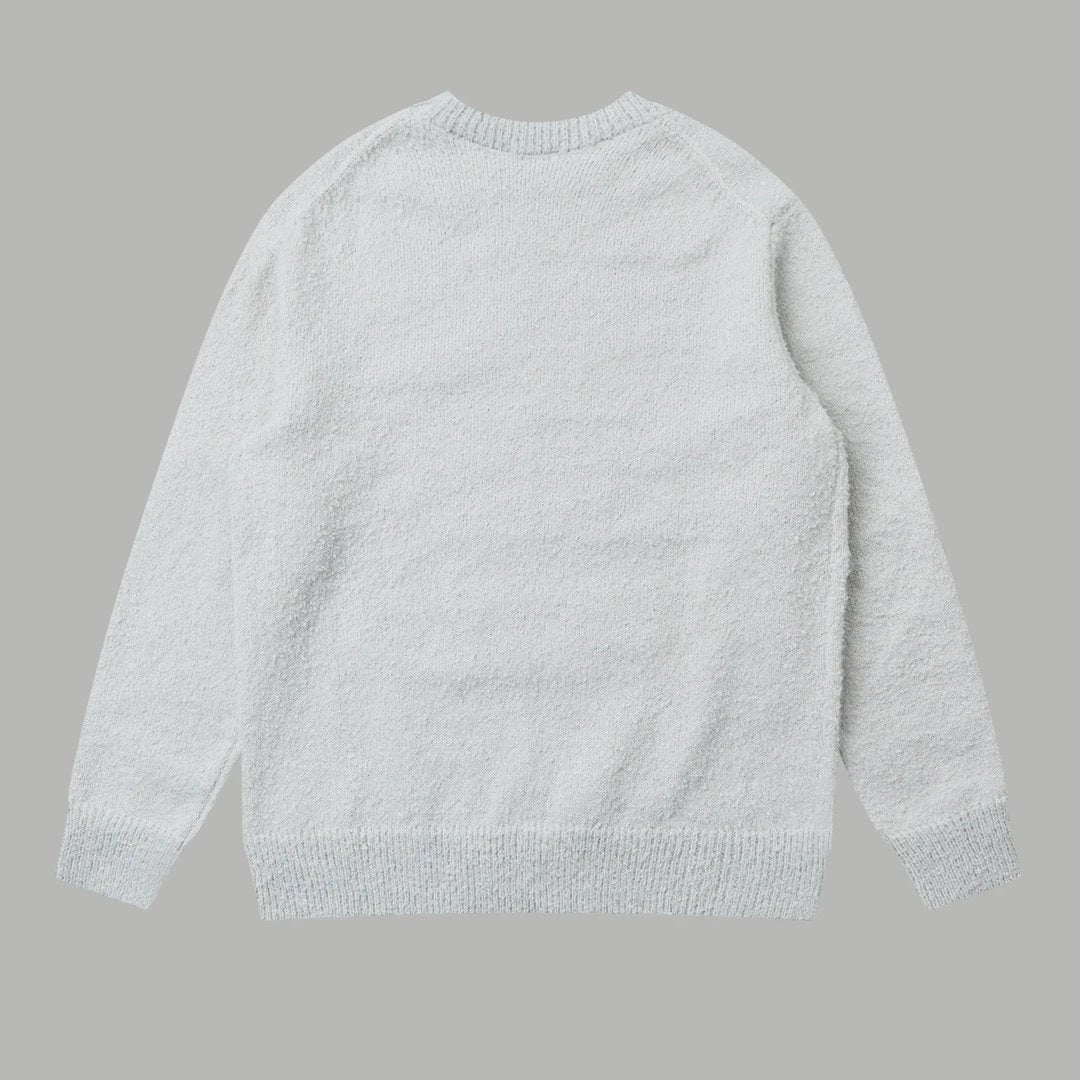 Dior Sweater Lily of the Valley Flower Embroidery Crewneck Sweatshirt Sweater Casual Loose Pullover Thickened Warm Inner Knitwear Unisex24ss Autumn and Winter New Products