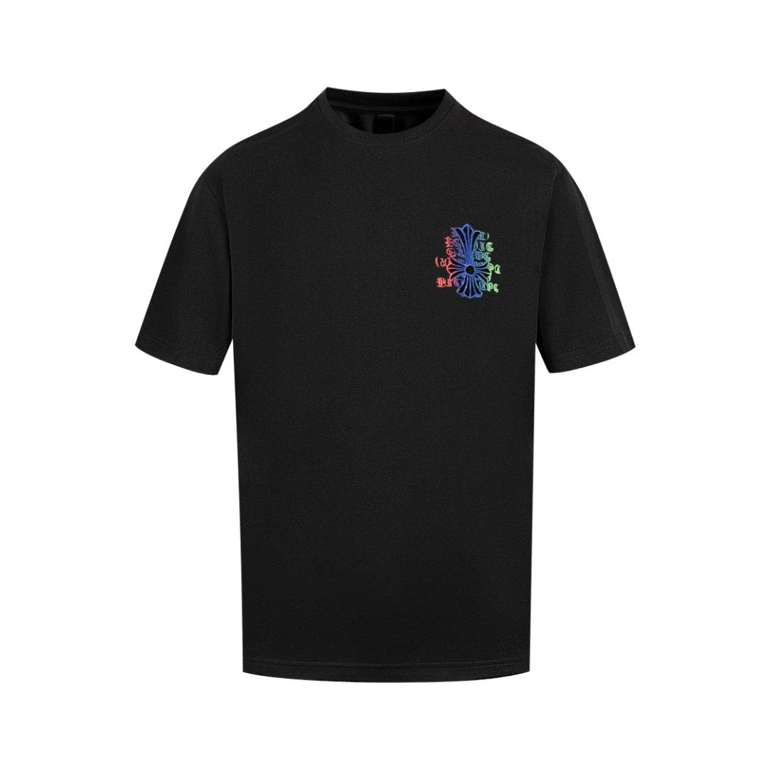 Chrome Hearts T-shirt Backside Print logo round Neck Short Sleeve25ss New Pure Cotton Unisex Style T Casual T-Shirt Base Layer Shirt OS Loose Fit Half Sleeve Top Plus Size