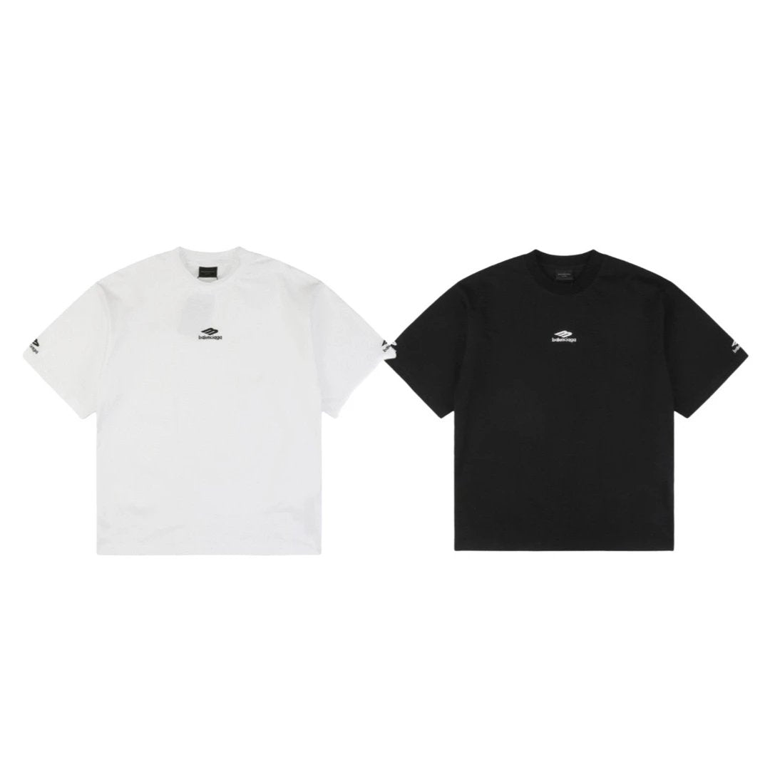 Balenciaga T-shirt Small chest m Embroidery logo round Neck Short Sleeve25ss New Pure Cotton Unisex Style T Casual T-Shirt Base Layer Shirt OS Loose Fit Half Sleeve Top Plus Size