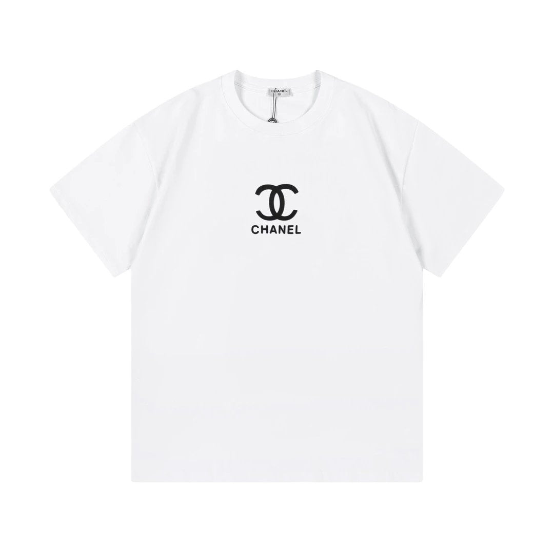 Chanel T-shirt New Custom270g Double Yarn Pure Cotton Fabric Three-Dimensional Silicone Letters logo Men's and women's same style short sleeve T T-shirt
Color:Black/White
Size:XS-L