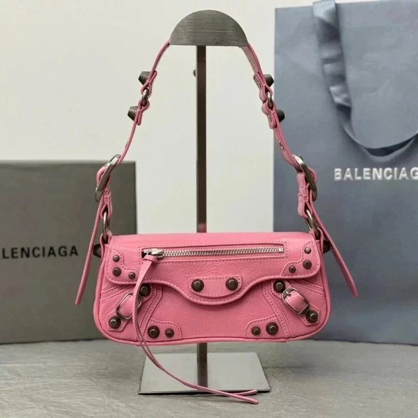 Balenciaga Bag Top version Ceiling Original Leather2023New Winter Products SpringLecagole Series slingbag Baguette Bag Underarm Bag Motorcycle Bag Women's One Shoulder Handbag