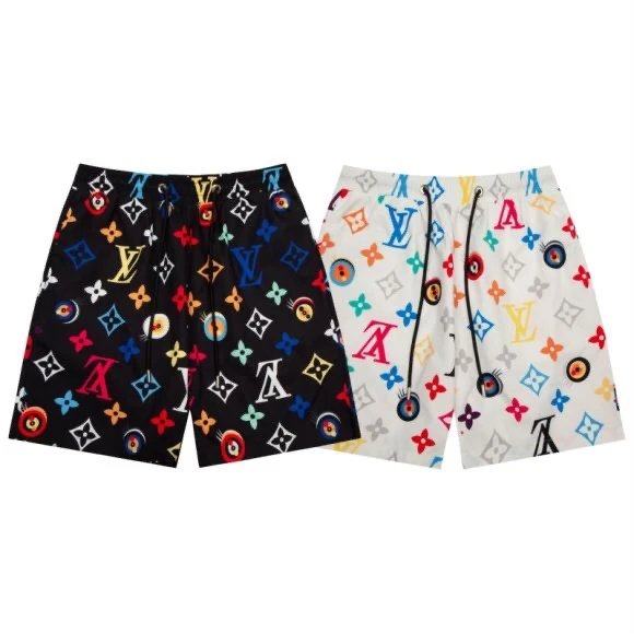 Louis Vuitton LV Shorts Full Print logo Gradient Beach Shorts Five-Point Shorts os Loose Quick-Dry Unisex Casual Trendy Brand Big Shorts25ss New Product5Pants