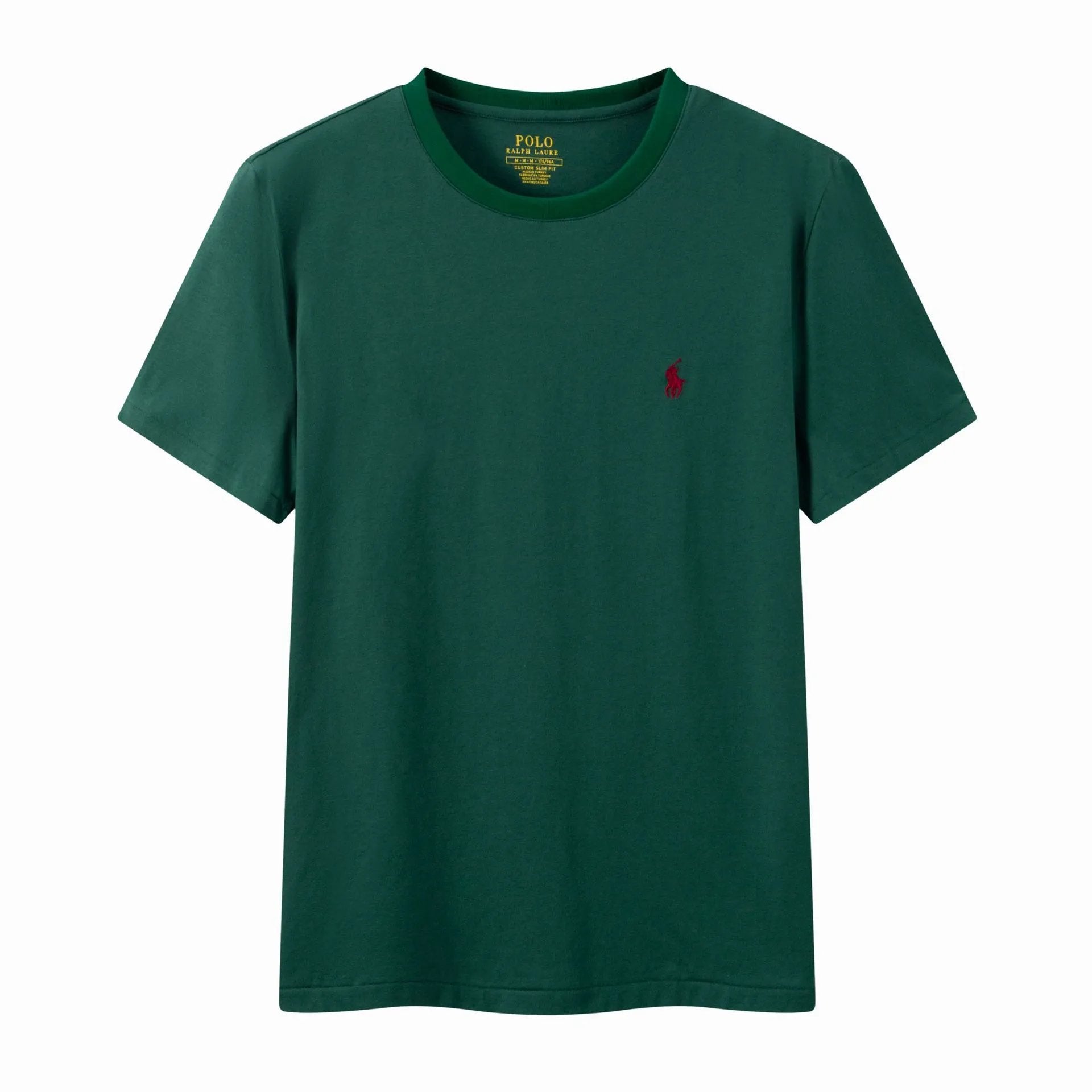 Ralph Lauren T-shirt D77Summer New Cotton round Neck Short Sleeve Men T T-shirt Solid Color Casual Fashion Half Sleeve Bottoming Shirt-CY
