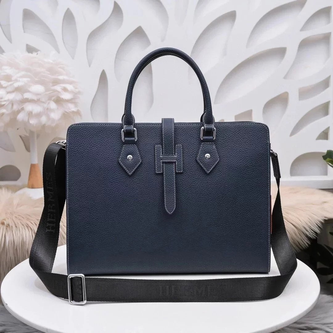 Hermes men's bag Top version Can Support Counter Comparison Genuine Goods Quality Men's Bag Briefcase Shoulder Bag Messenger Bag Handbag Handbag