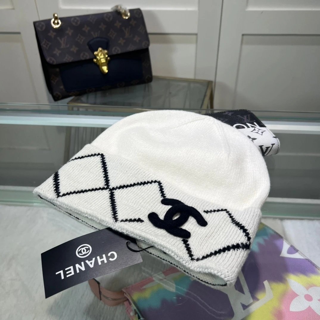 Chanel Hat Casual Knitted Hat High Quality Fashion Big Brand Official Website Quality Autumn and Winter Feel Super Soft and Comfortable Knitted Thread Hat,Excellent Elasticity!Travel Essential