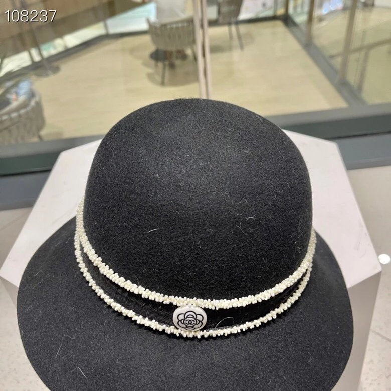 Chanel Hat Autumn and Winter New Camellia Hat,100%%Wool lining,Wool top hat,Socialite style,Head Circumference57cm
