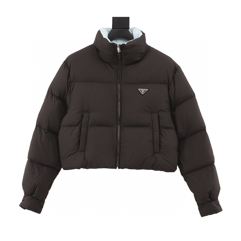 PRADA Down jacket 24ss Nylon Triangle Mark Short High Waist Women's Down Jacket Women's