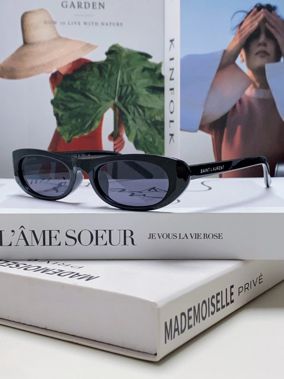 YSL Sunglasses Vintage Oval Small Frame Sunglasses Slimming No Prescription UV Protection Women Driving Beach Fishing25ss New Sports Casual Versatile