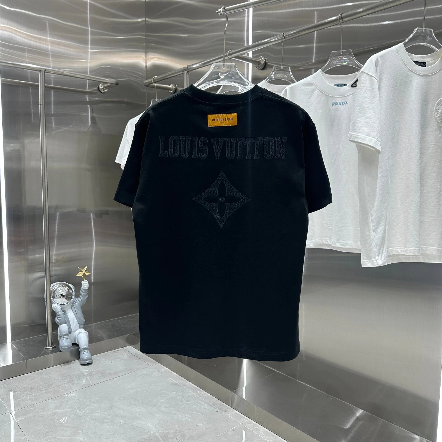 Louis Vuitton LV T-shirt Back Cross Stitch Embroidery logo round Neck Short Sleeve25ss New Pure Cotton Unisex Style T T-shirt OS Loose Fit Base Shirt Top Half Sleeve T-Shirt