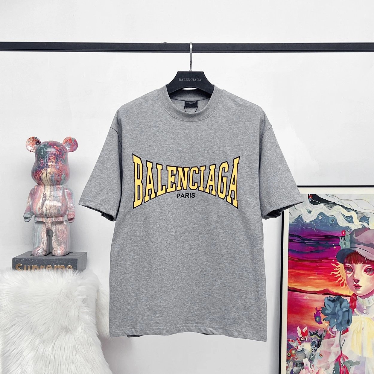 Balenciaga T-shirt Chest Crack Lettering logo round Neck Short Sleeve25ss New pure cotton T Unisex T-Shirt OS Loose Fit Base Shirt Top T-Shirt Short Sleeve