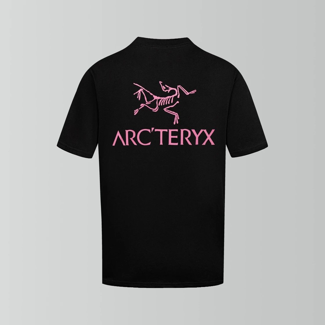 Arc'teryx T-shirt Pink bird letter print on the back logo round Neck Short Sleeve25ss New Pure Cotton Unisex Style T Casual T-Shirt Base Layer Shirt OS Loose Fit Half Sleeve Top Plus Size