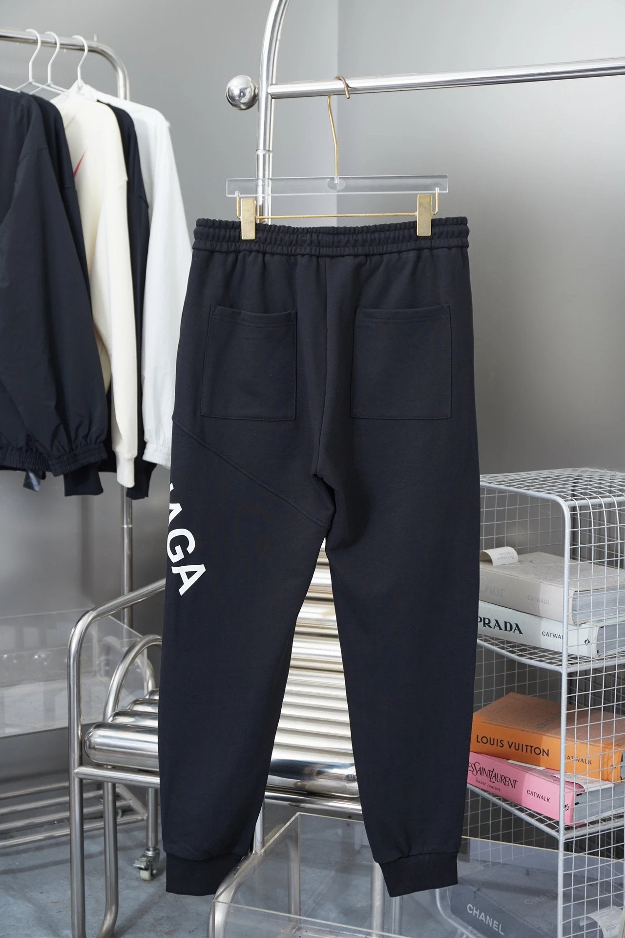 Balenciaga Sweatpants Letters logo Drawstring Jogger Sweatpants for Men and Women, Autumn and Winter Loose Fit, High Waist, Color Block, Plus Size, Casual Pants