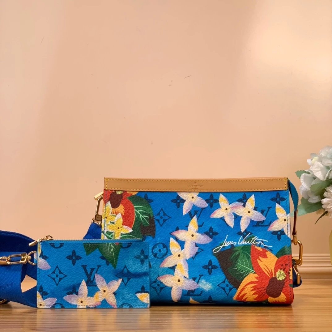 Louis Vuitton LV Men's Bag Top version 【Original High Version】M8346624New Summer Surfing Gaston Mini Handbag Two-in-One Messenger Bag Crossbody Shoulder Bag Men's and Women's Bags