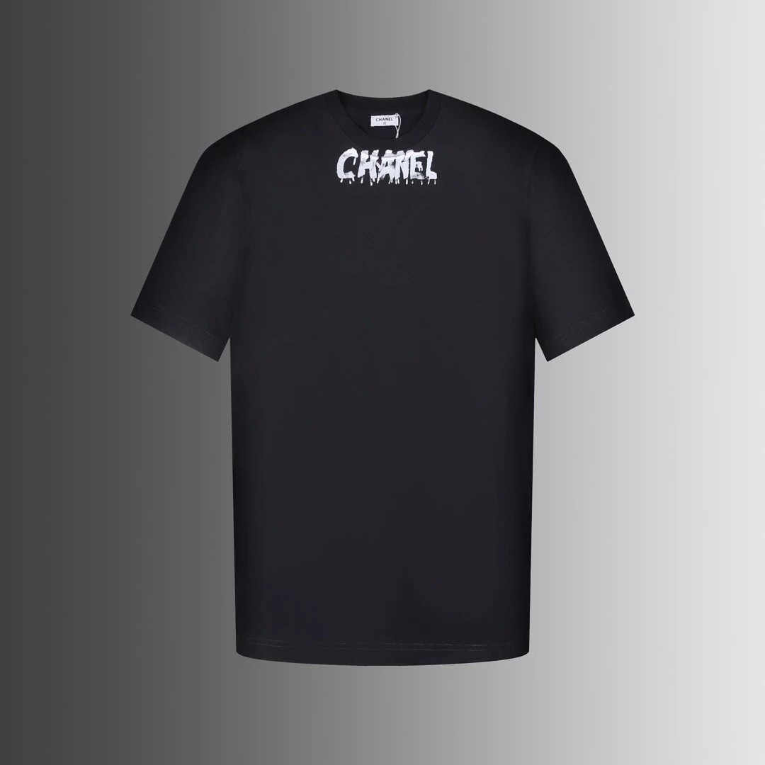 Chanel T-shirt Short Sleeve High-End Quality Spring and Summer Series
Neckline Hand Painted LOGOT T-shirt Difference Ordinary Printing Customized240G Double Yarn Pure Cotton Fabric OS Full Set of Accessories for Men and Women
size:XSSML