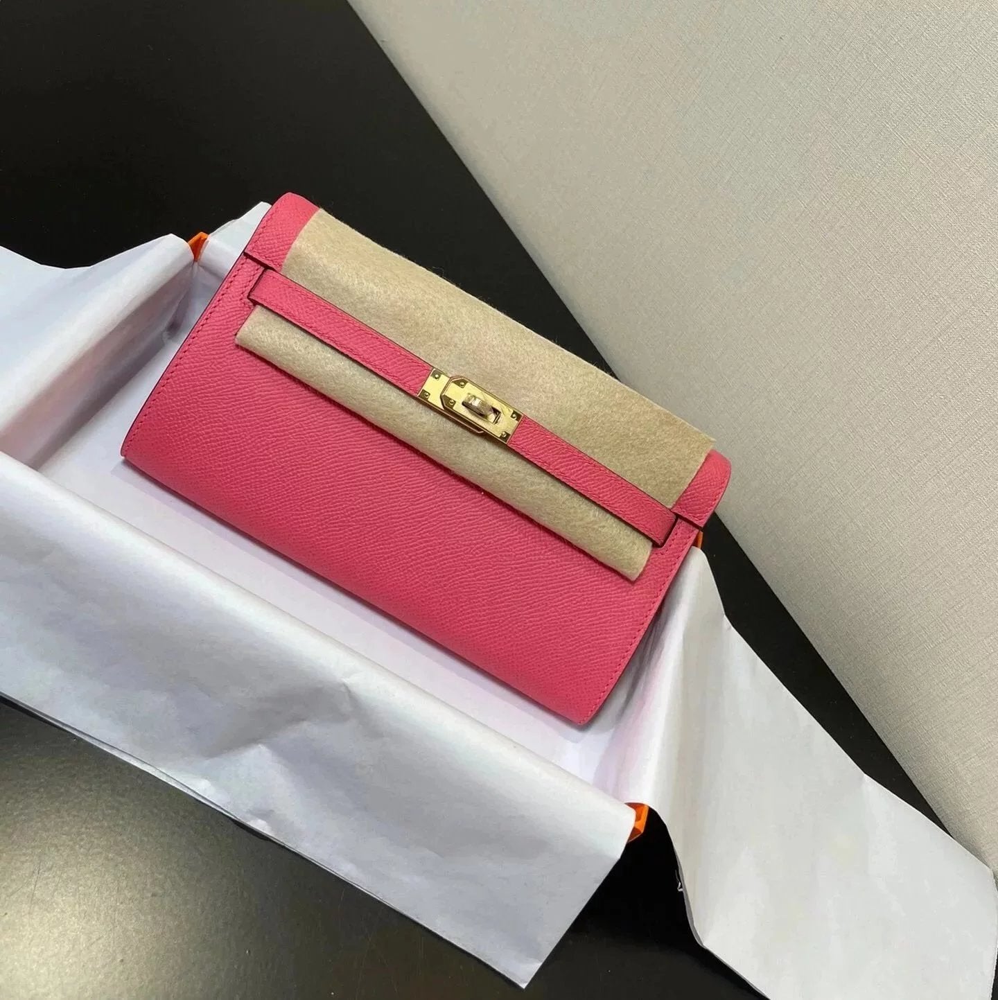 Hermes women's bag Top version hermeskellywoc2021New Second Generation Mini Kelly Bag togoWOC Import Epsom Women's Leather Shoulder Crossbody Bag