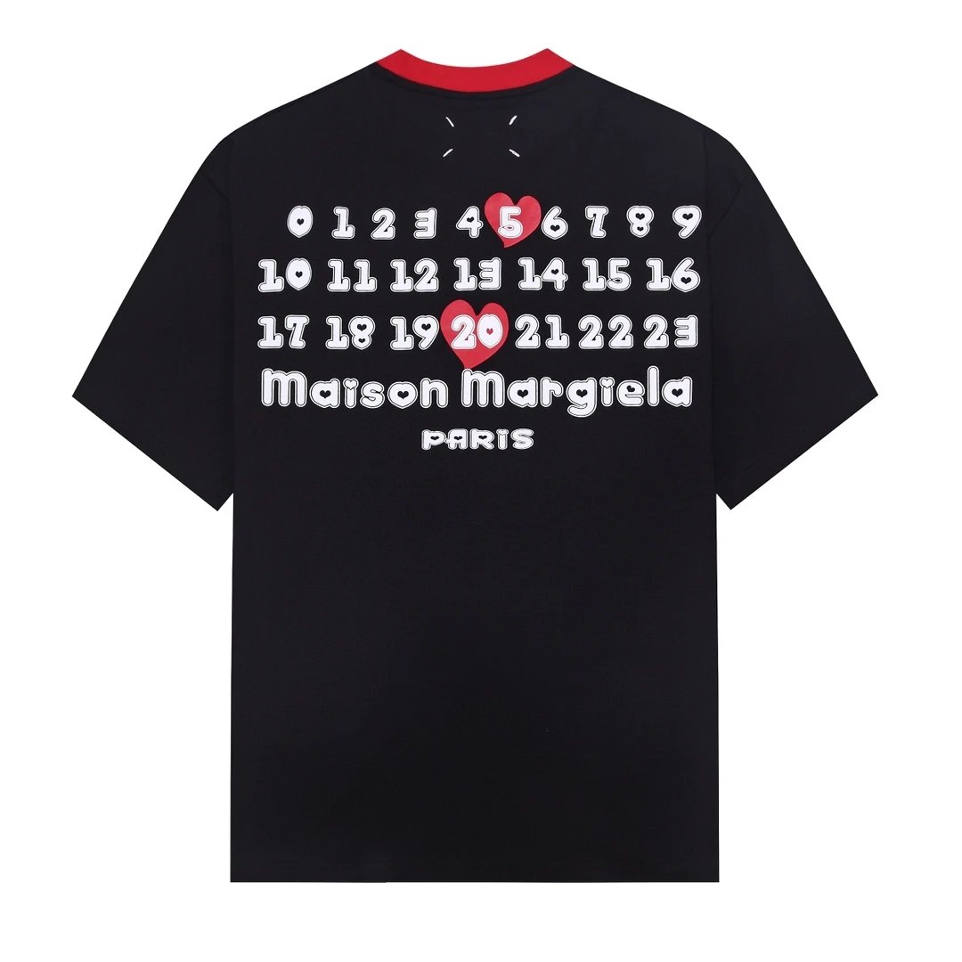 Maison Margiela T-shirt Letter graffiti520Digital Printing logo round Neck Short Sleeve25ss New Pure Cotton Unisex Style T T-shirt OS Loose Fit Base Shirt Short Sleeve Top T-Shirt