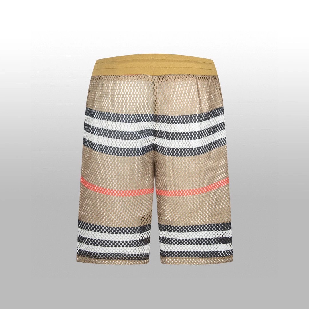 Burberry Shorts Classic Striped Kangli Print logo Five-point Shorts25ss New Drawstring Casual Summer Pants5Two-in-One Casual Sweatpants for Men and Women, Pure Cotton Joggers