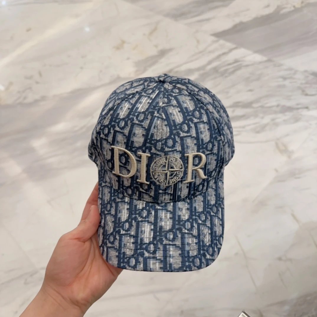 Dior Hat Full Print Letter Old Flower logo Baseball Cap Sun Protection Visor Cap Large Head Circumference Versatile Sports Hat Slimming Face Curved Brim Unisex Couple Style