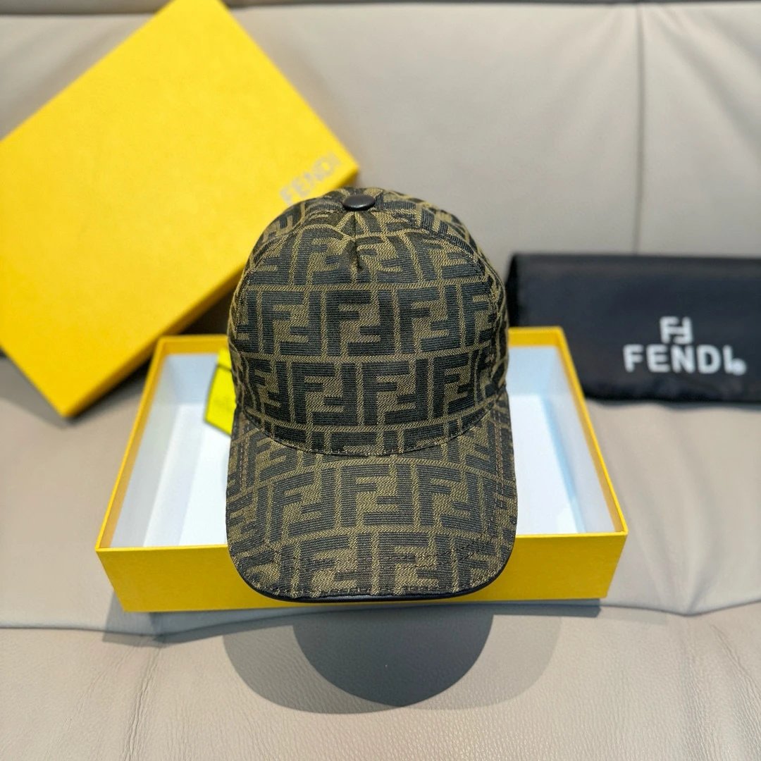Full Print Double F Jacquard logo Baseball Cap Sunshade Sun Protection Duckbill Cap Slimming Face Curved Brim Versatile Large Head Circumference Sports Hat Unisex Couple Style