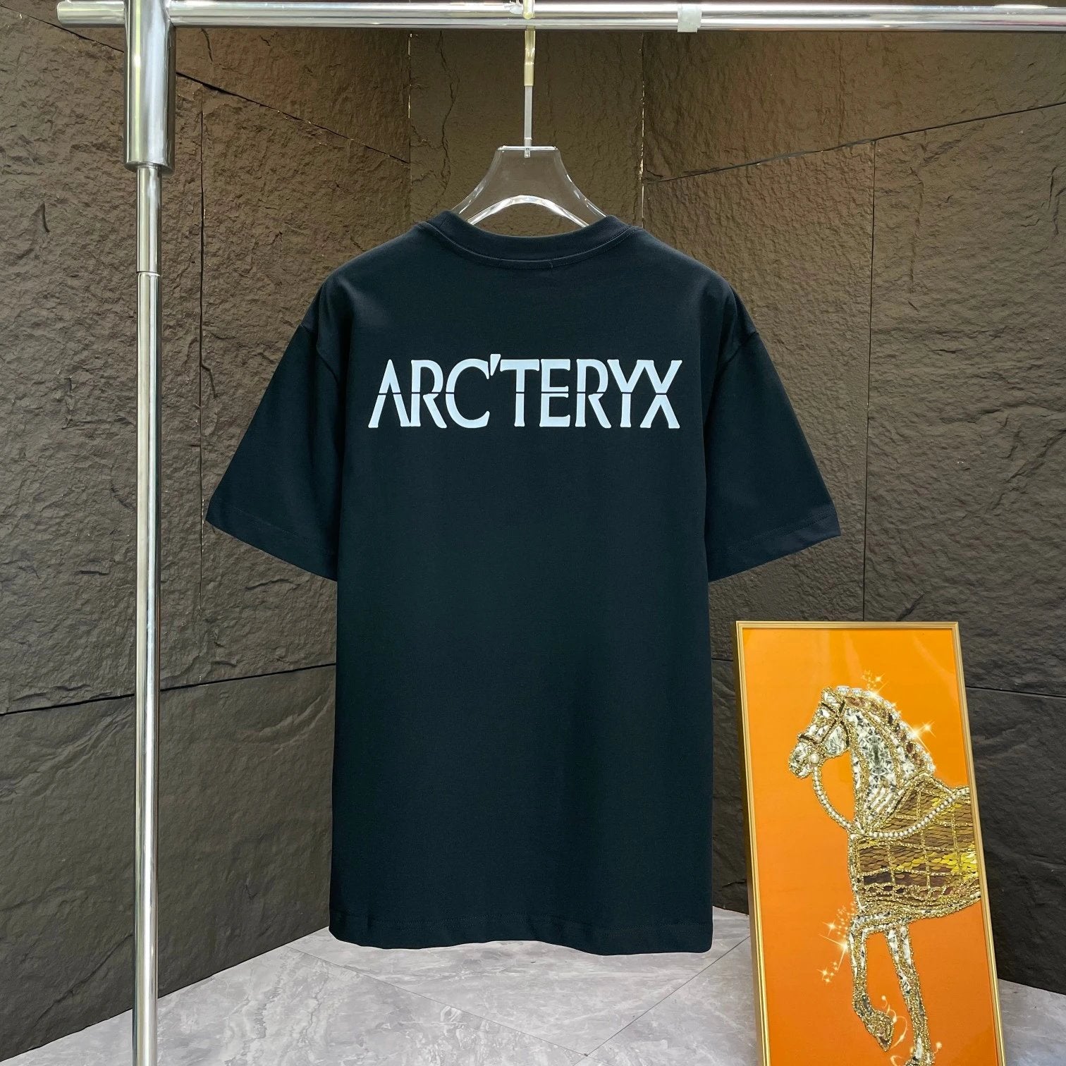 Arc'teryx T-shirt Backside Letter Print logo round Neck Short Sleeve25ss New Pure Cotton Unisex Style T Casual T-Shirt Base Layer Shirt OS Loose Fit Half Sleeve Top Plus Size