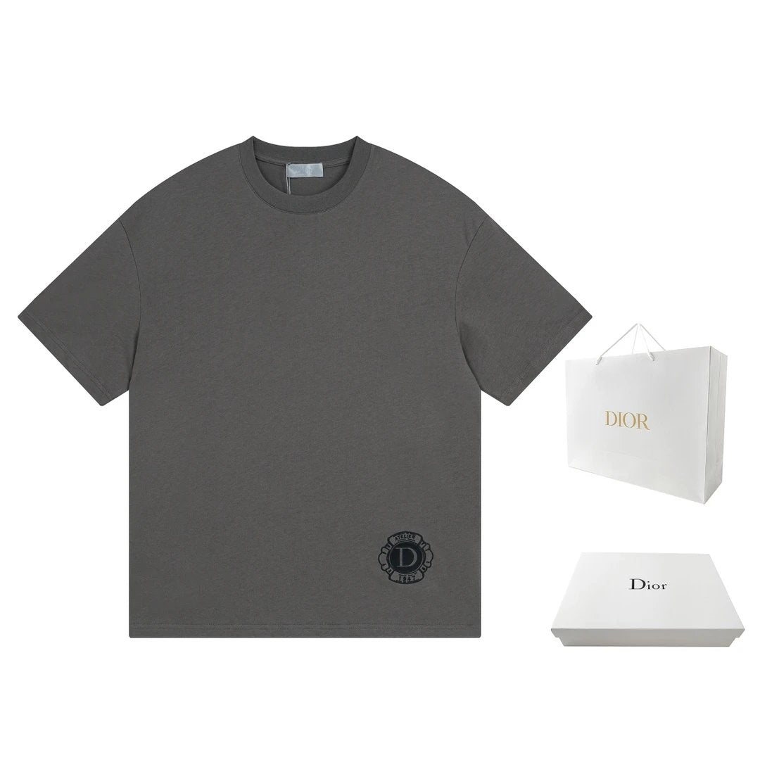 Dior T-shirt 25ss New Pure Cotton Unisex Style T T-shirt OS Loose Fit Base Shirt Top Half Sleeve T-Shirt