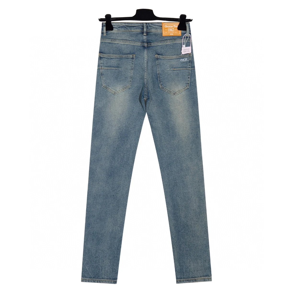 Dior Jeans Front Texture logo25ss Spring Summer New Straight Loose Jeans Unisex Slim Fit Long Pants