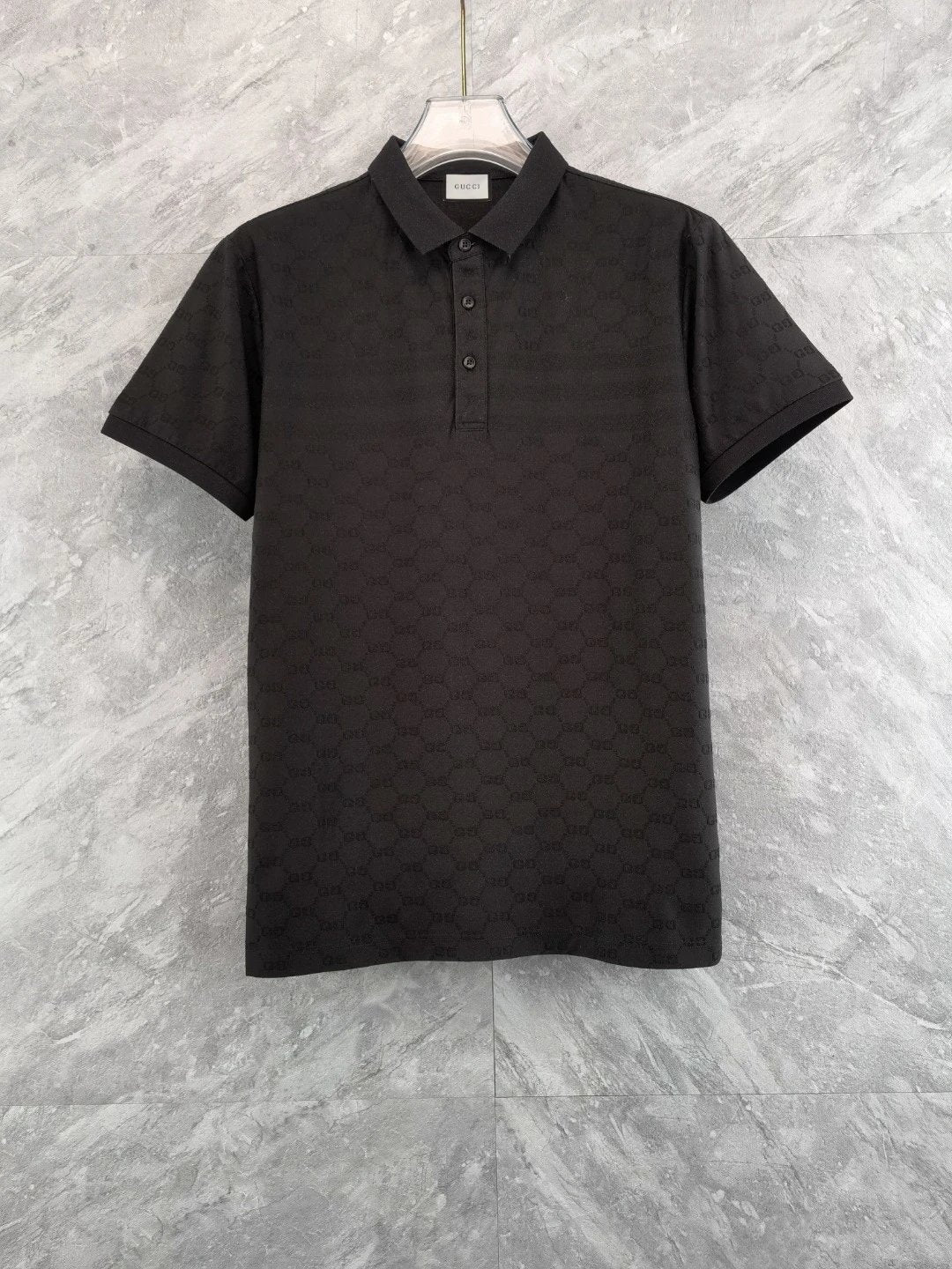 Gucci T-shirt Full Body Double G Letters logo Jacquard POLO Shirt Lapel Short Sleeve25ss New Unisex Summer Loose Short Sleeve T Business Commuter Short Sleeve Shirt Plus Size T-Shirt