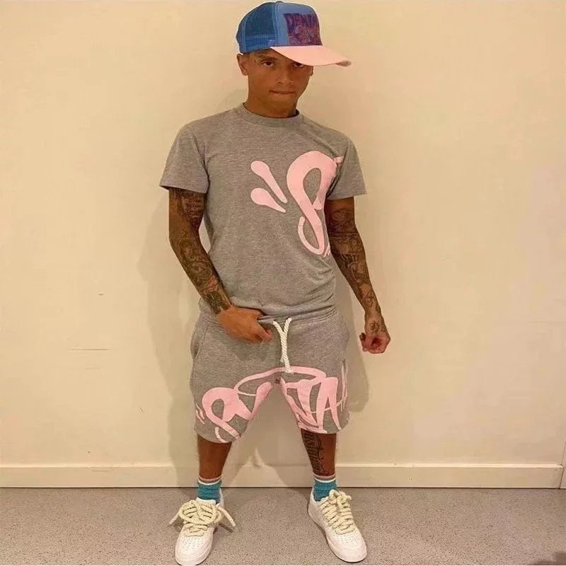 Syna World T-shirt D42Summer Hip-Hop Fashionable Brand Shorts Suit