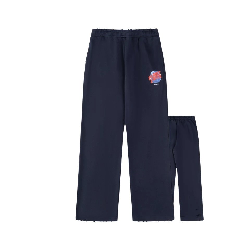 Balenciaga Sweatpants 24ss New Earth Straight Sweatpants Sports Pants Autumn Unisex Long Pants Drawstring Winter Loose Plus Size Casual Pants High Waist Color Block
