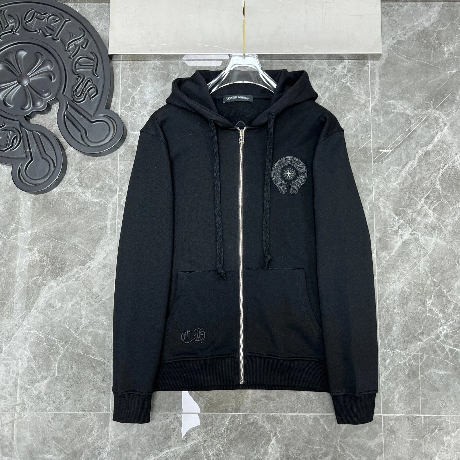 Chrome Hearts Hoodie Cross Hooded Sweater Loose Men's and Women's Zipper Hoodie