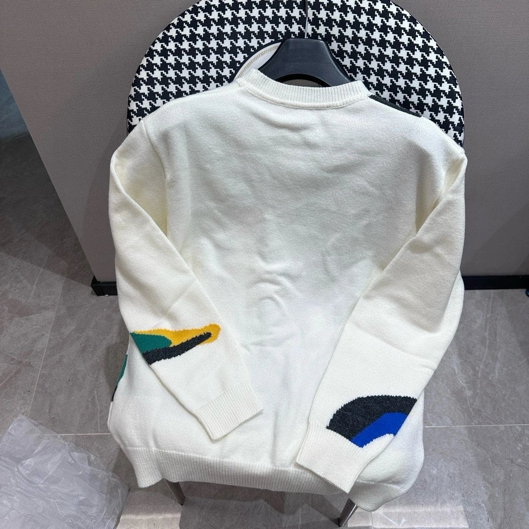 Louis Vuitton LV Sweater Intarsia Plush Crew Neck Sweater Coat Unisex Long Sleeve Soft Lazy Style OS Loose Fit Thickened Versatile Casual Wear for Both Inner and Outer Layering