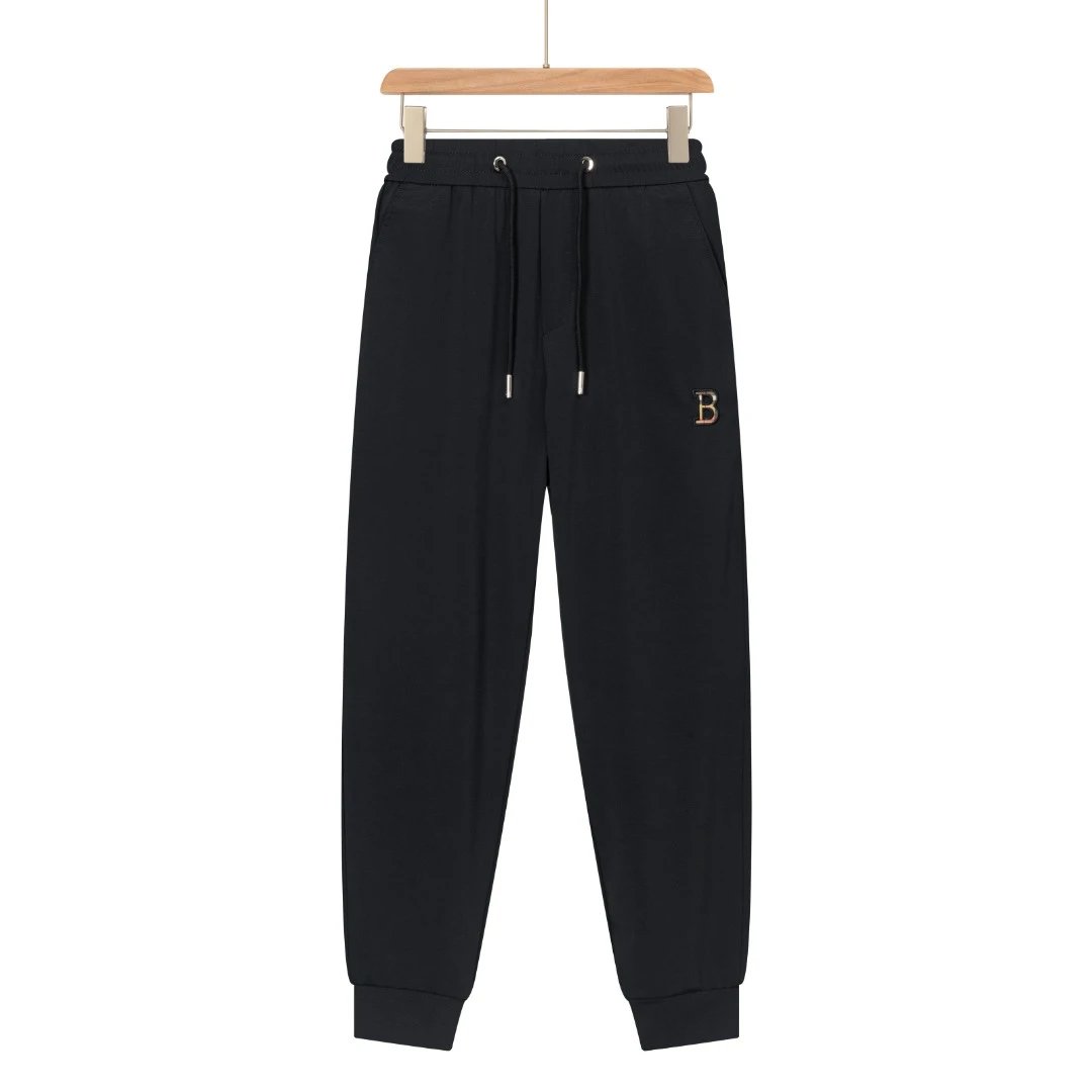 Burberry Sweatpants Plaid Front B Letter Patch Embroidery logo Cuffed Sweatpants25ss Spring Summer New Sports Pants Autumn Unisex Pure Cotton Long Pants Drawstring Loose Plus Size Casual Pants