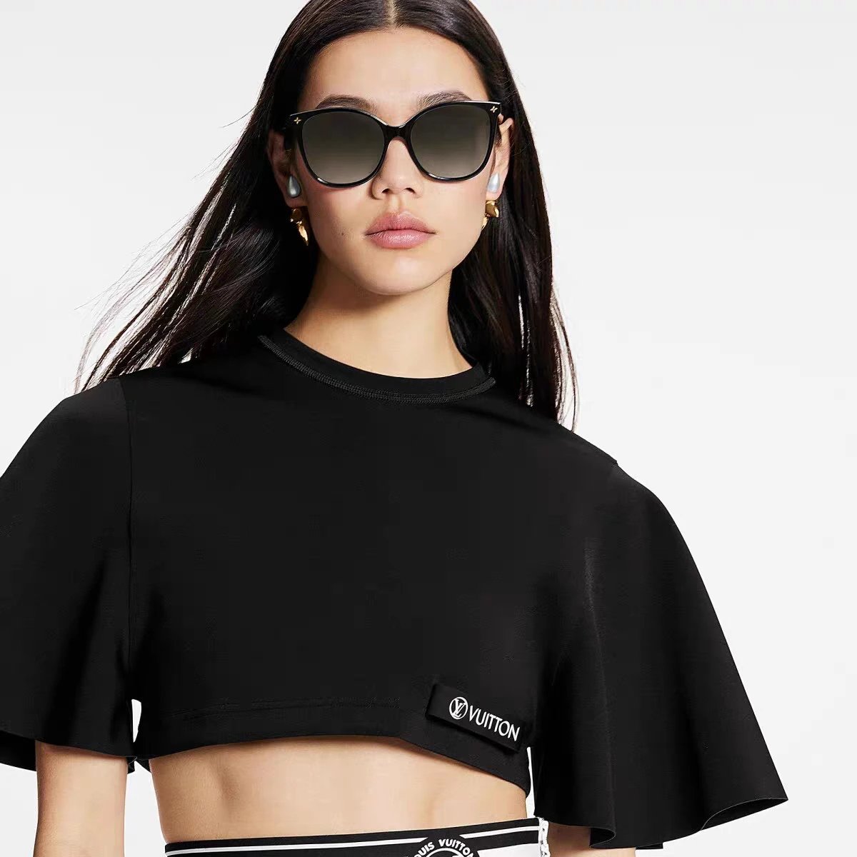 Louis Vuitton LV Sunglasses Floral Logo Frame Sunglasses Slimming Non-Prescription Women's Driving Beach Fishing UV Protection25ss New Sports Casual Versatile