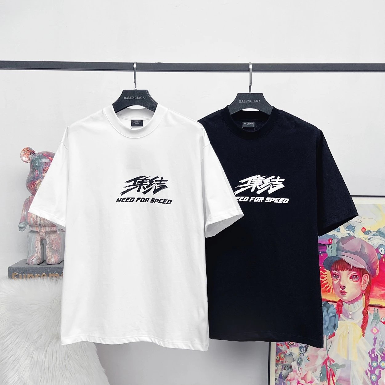 Balenciaga T-shirt Best Speed Car:Collaboration Direct Injection Printing logo round Neck Short Sleeve25ss New pure cotton T Unisex T-Shirt OS Loose Fit Base Shirt Top T-Shirt Short Sleeve
