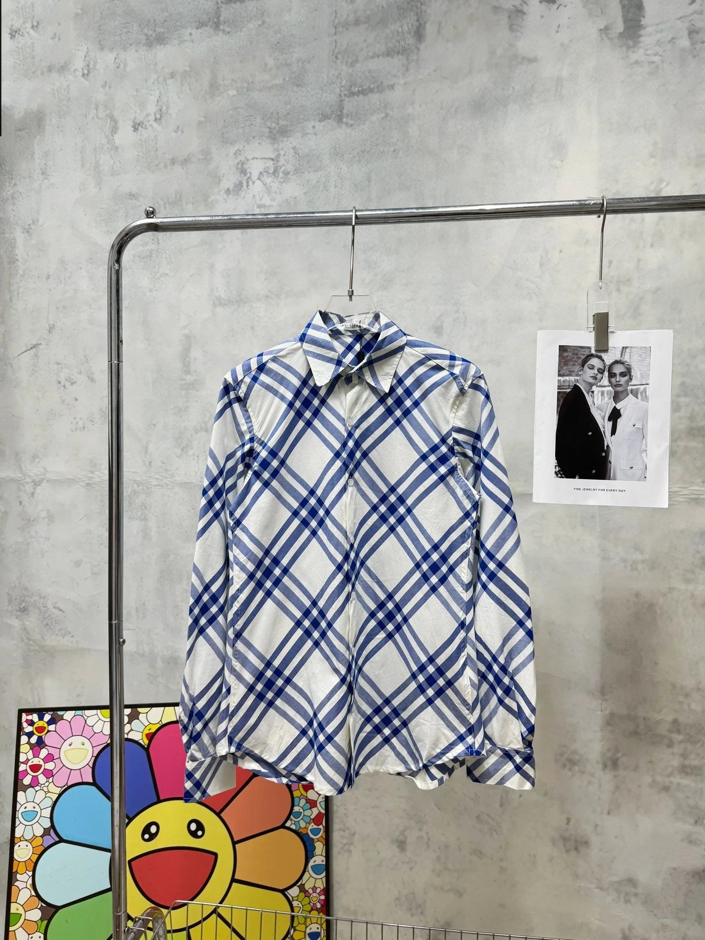 Burberry Shirt Twill Check Classic Shirt Casual Loose Versatile Turn-down Collar Long Sleeve Shirt os Unisex Inner Layer Design24ss Autumn and Winter New Products