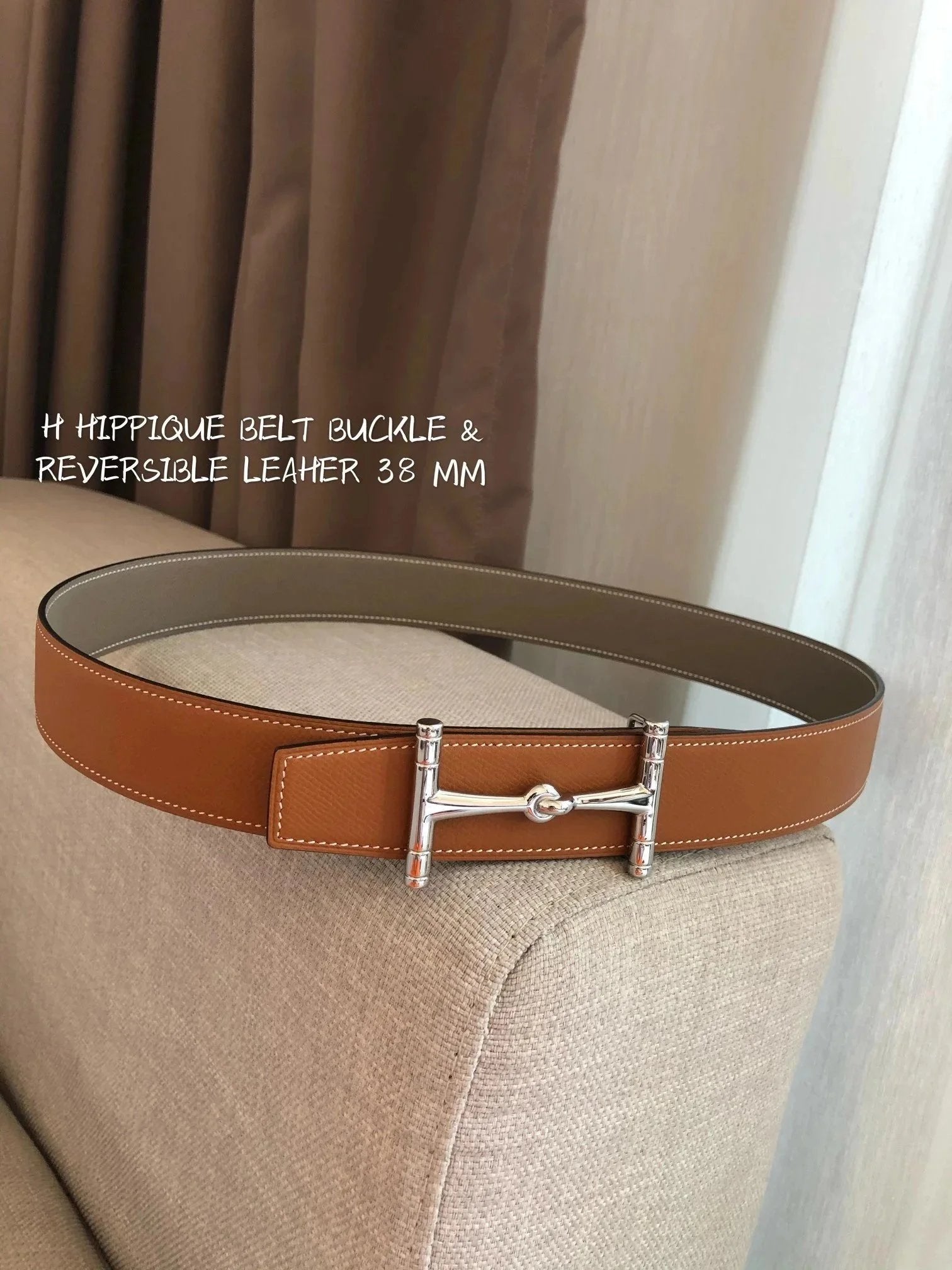 Hermes Belt Top version High Quality2020New Men's Leather Belt Smooth H Buckle Business Casual Belt Double-Sided Available Calf Leather3.8cm