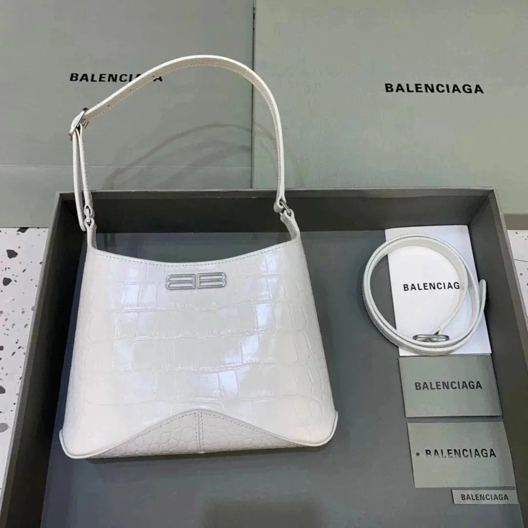 Balenciaga Bag Top version 【Level Surrogate Shopping】2022Spring and Summer New XXhobo Crocodile Pattern hobo Underarm Bag Shoulder Messenger Bag Women's Bag