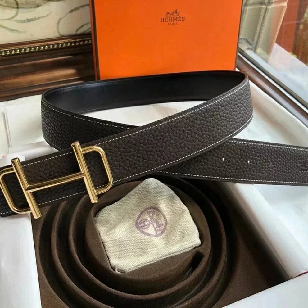 Hermes Belt Top version Brand New Full Set Belt Men's and Women's Genuine Leather Business Casual H Letter Buckle Belt