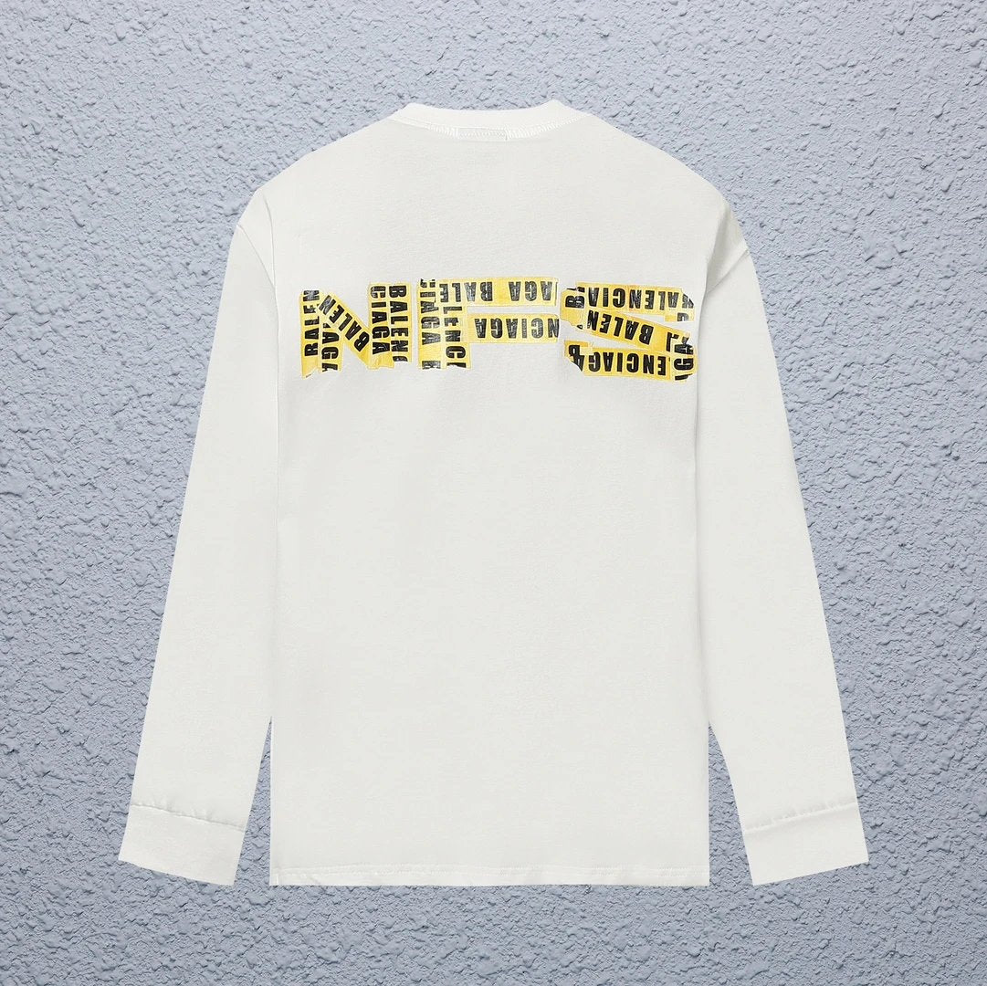 Balenciaga Hoodie Tape Long Sleeve Base Shirt Unisex Sweatshirt Jacket