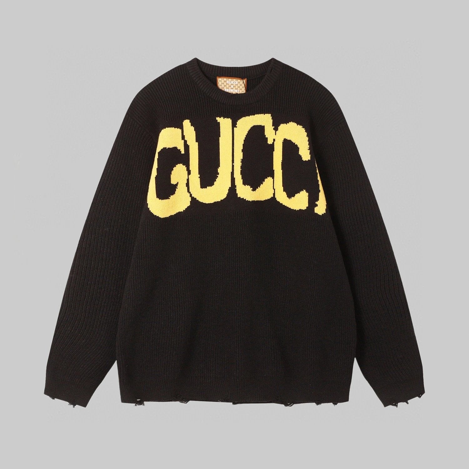 Balenciaga Sweater Collaboration Distressed Crew Neck Knit Sweater Long Sleeve Pullover Unisex Thickened OS Loose Fit Top Versatile Casual Jacket Lazy Style