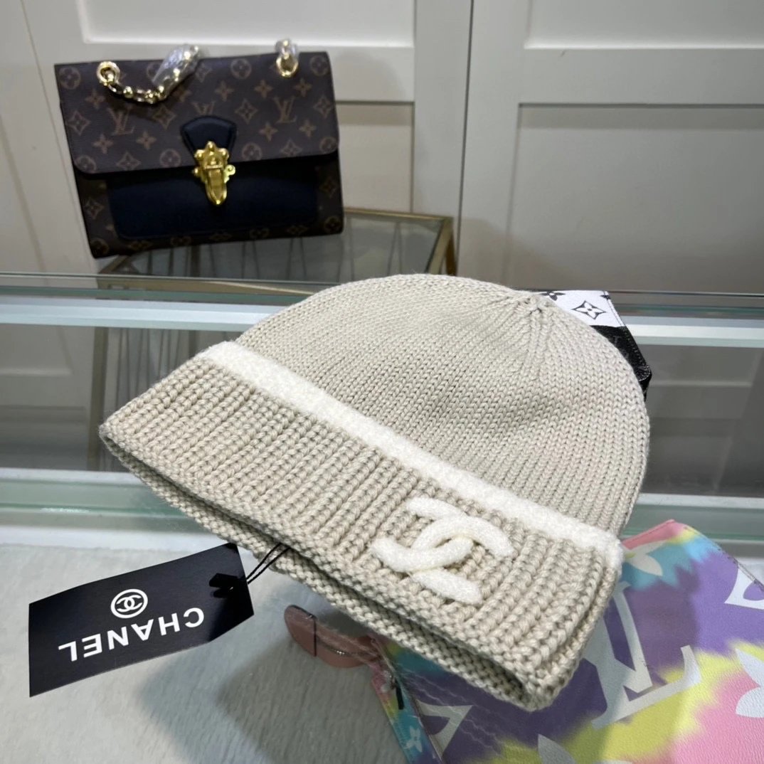 Chanel Hat Casual Knitted Hat High Quality Fashion Big Brand Official Website Quality Autumn and Winter Feel Super Soft and Comfortable Knitted Thread Hat,Excellent Elasticity!Travel Essential