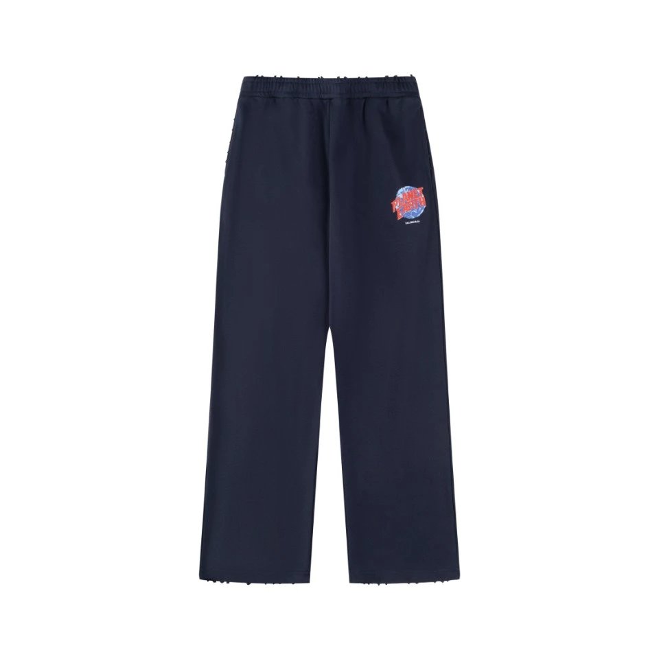 Balenciaga Sweatpants 24ss New Earth Straight Sweatpants Sports Pants Autumn Unisex Long Pants Drawstring Winter Loose Plus Size Casual Pants High Waist Color Block
