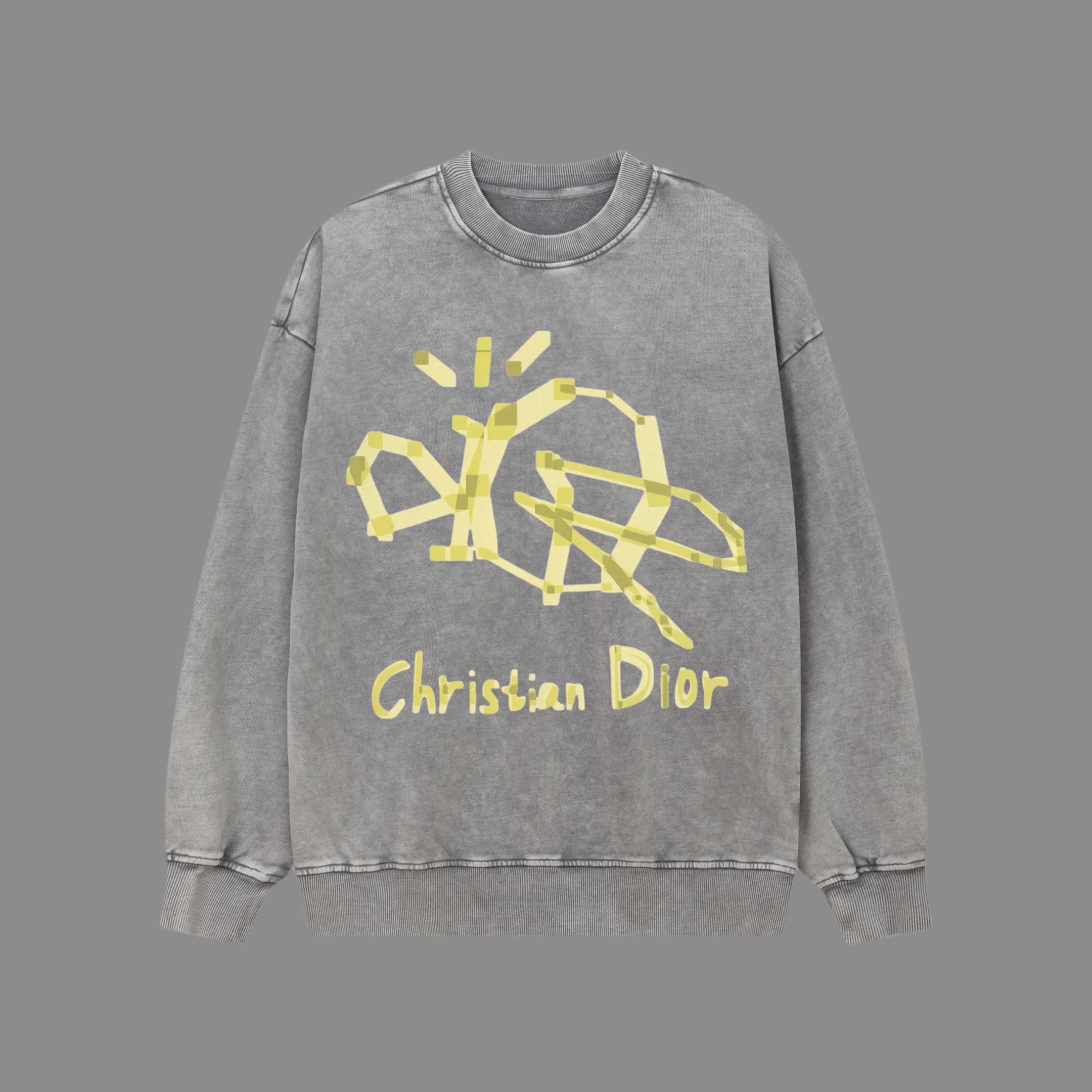 Dior Hoodie Wash Water Snowflake Series Masking Tape LOGO Printed Crewneck Sweatshirt Casual Loose Fit Pure Cotton Terry Pullover Sportswear Top os Unisex Inner Layer Design24ss Autumn and Winter New Products