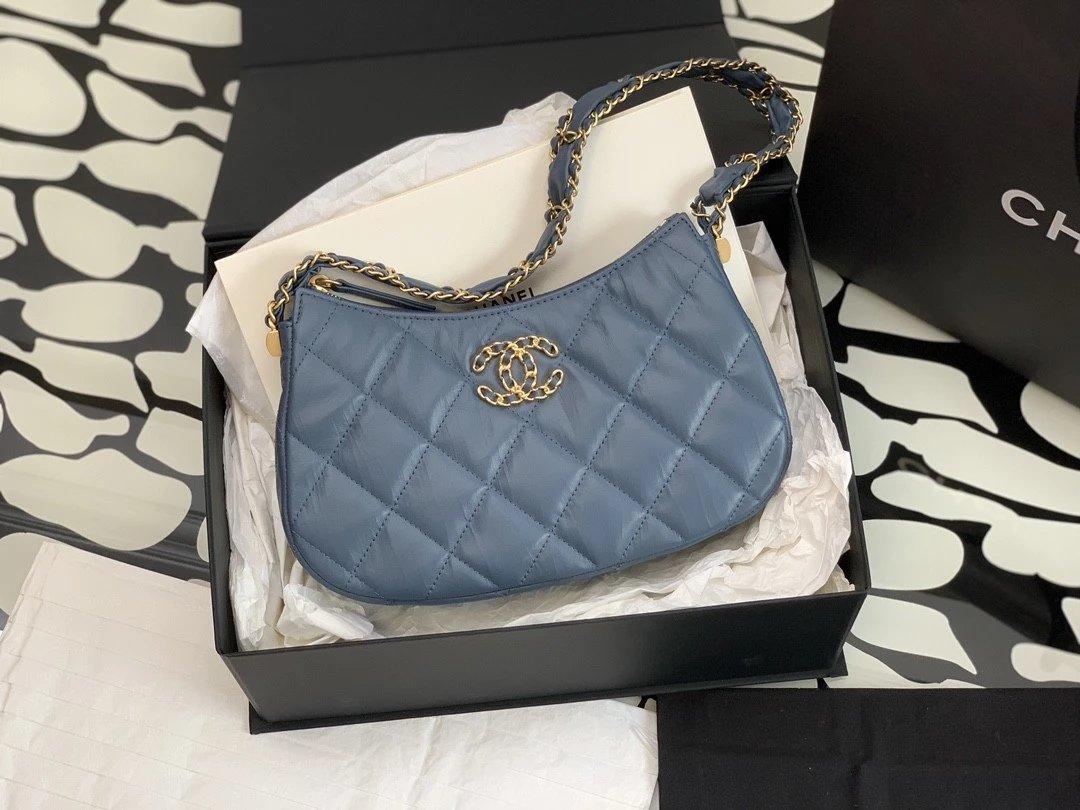 Chanel Women's Bag Top version 【Surrogate Shopping Edition】23K New hobo Underarm Bag Women's Bag19bag Series Underarm Bag Vintage Crumpled Cowhide Leather Single-Shoulder Bag19hobo Underarm Bag New Bags AP3647AS4422