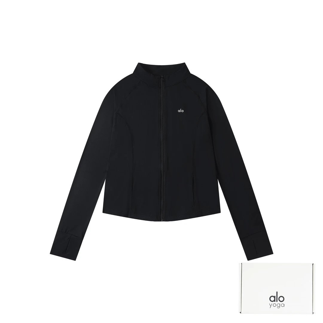 Alo Yoga Jackets Chest Letter Embroidery logo Short Coat25ss Spring Summer New Towel Embroidery American Letter Women's Street Jacket