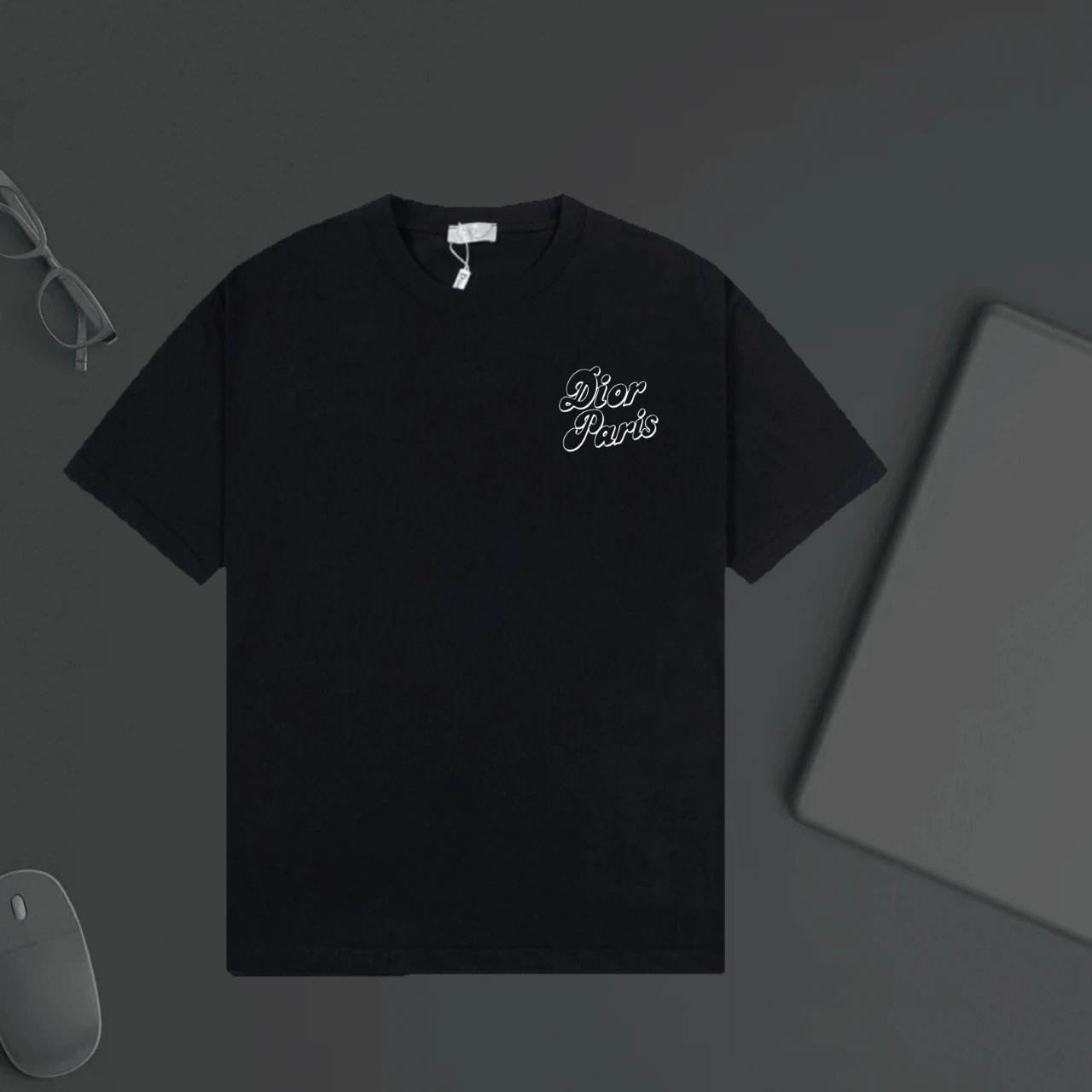 Dior T-shirt Chest Letter Print logo round Neck Short Sleeve25ss New Pure Cotton Unisex Style T T-shirt OS Loose Fit Base Shirt Half Sleeve T-Shirt Top Half Sleeve