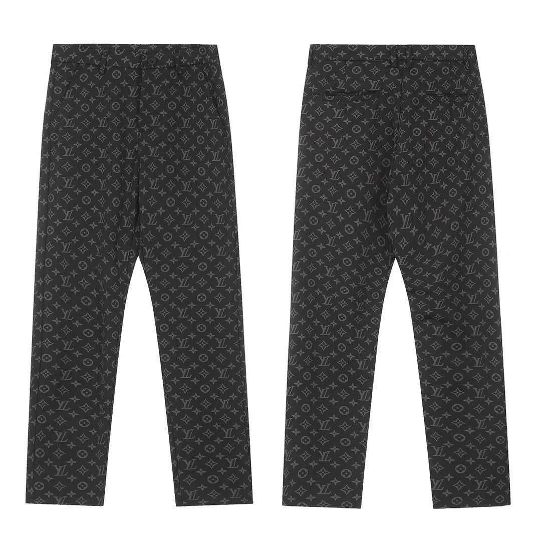 Louis Vuitton LV Sweatpants Tencel Fabric Straight Leg Full Print Jacquard Straight Leg Casual Pants Unisex Autumn Winter New Arrival