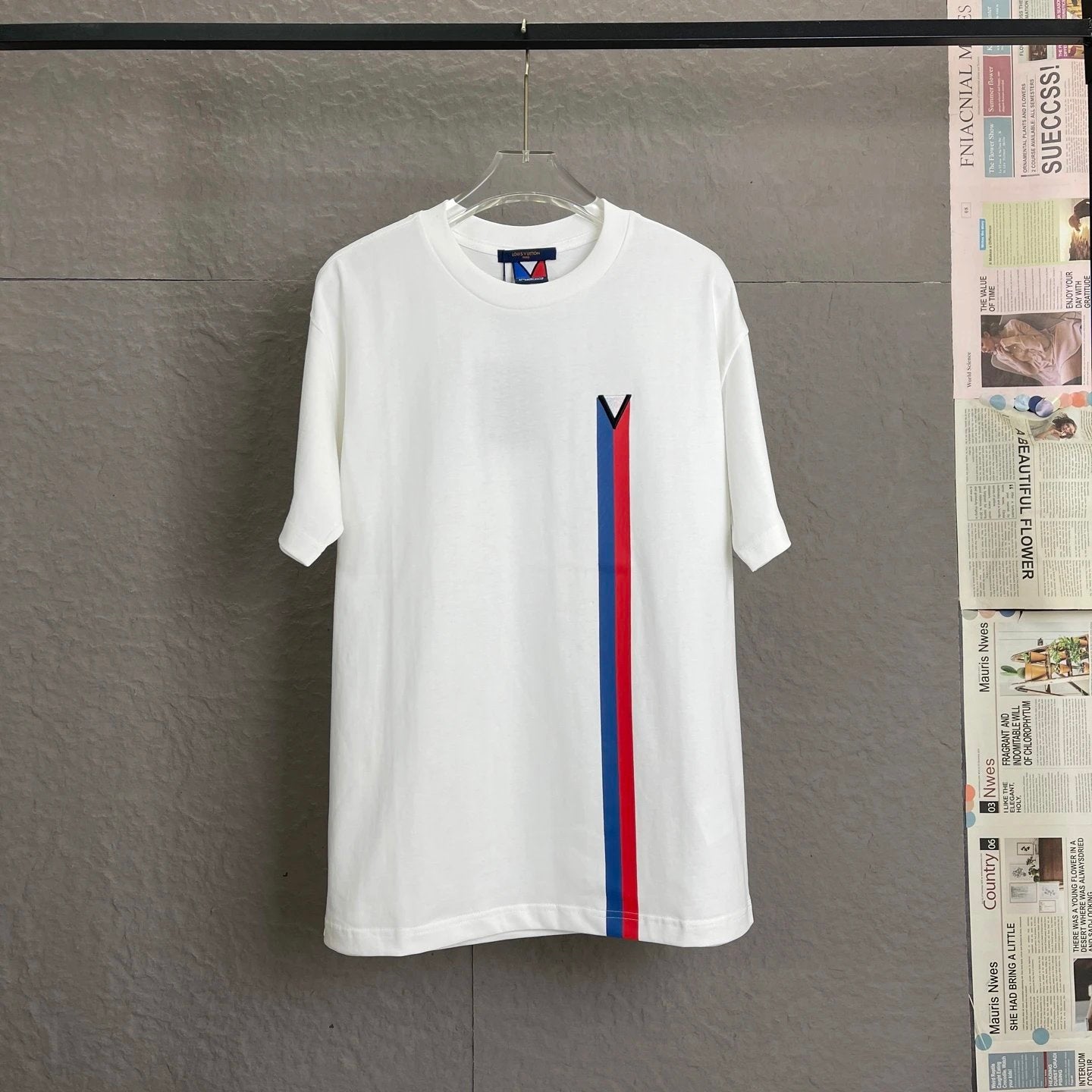 Louis Vuitton LV T-shirt Chest America's Cup Color Block Striped Embroidery logo round Neck Short Sleeve25ss New Pure Cotton Unisex Style T Casual T-Shirt Base Layer Shirt OS Loose Fit Half Sleeve Top Plus Size