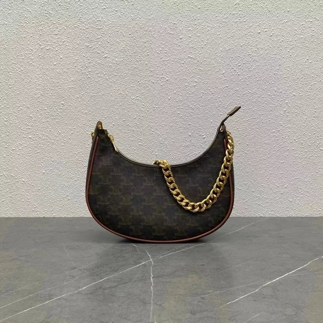 Celine women's bag Top version 2022New Chain AVA Underarm Bag Classic Moon Bag Selenodont Bag Hobos Handbag Hardware Chain Shoulder Strap Underarm Bag199583