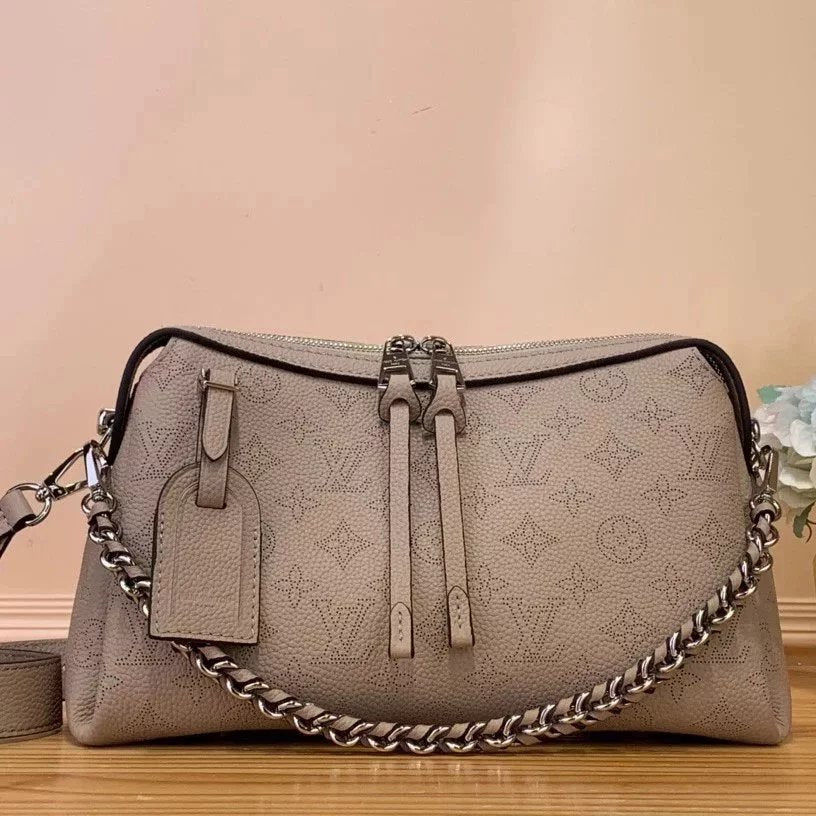 Louis Vuitton LV Women's Bag Top version 【Original Leather】New Hollow out MahinaHandItAll Small Size Handbags Women's Bag Shoulder Bag Crossbody Bag Underarm Bag Handbag M24255M24114
